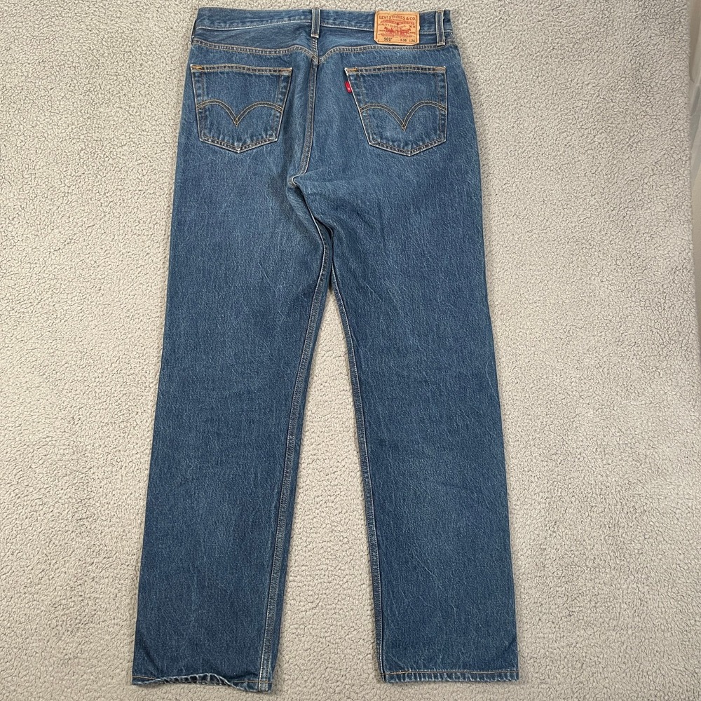 Y2K Levis 501xx‎ Jeans Mens 33x33 Blue Button Fly Denim Great Fades Whiskering
